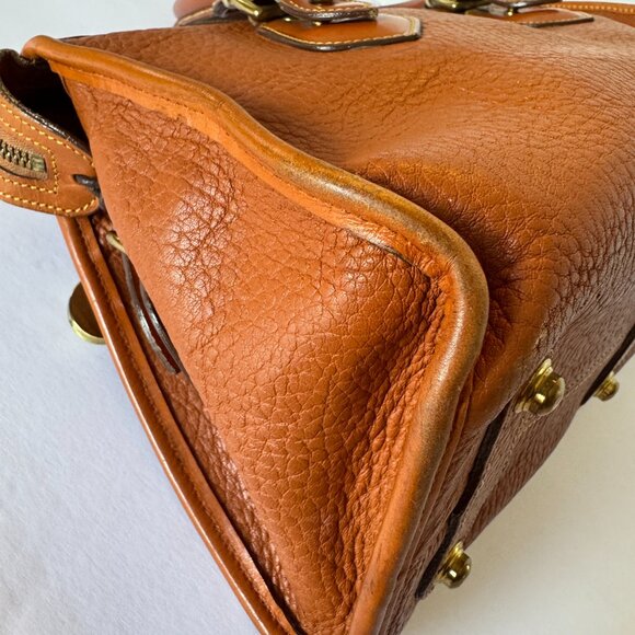 VTG Dooney & Bourke All Weather Satchel Handbag Tan Pebbled Leather USA 90s Y2K - Picture 10 of 15